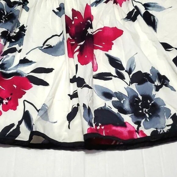 Corey P Career Office Event Floral Surplice Top Flowy Mini Dress - Picture 6 of 9